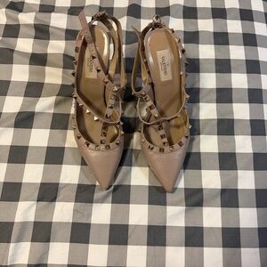 Valentino Women's Beige Studded Heels